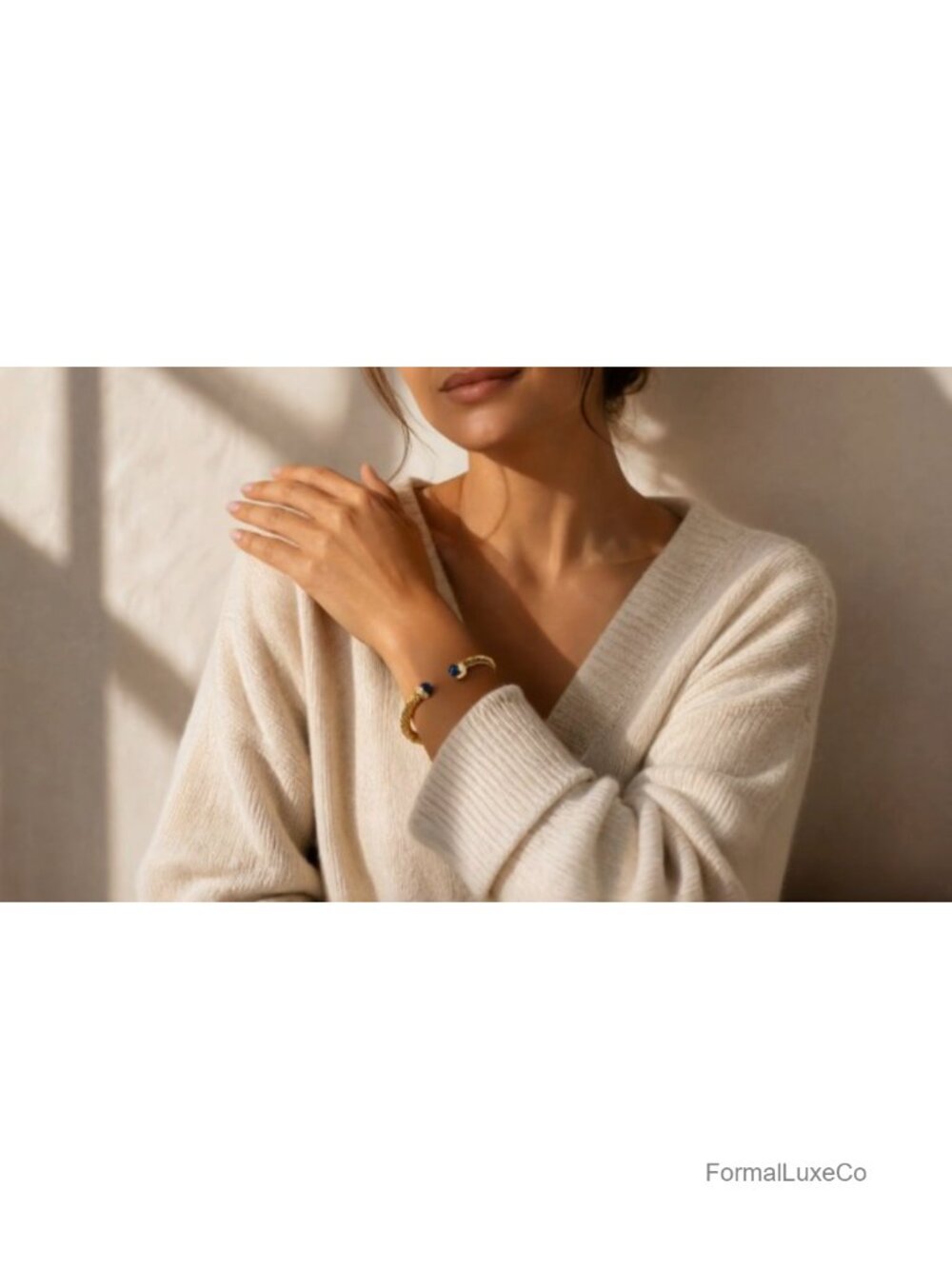 14K Gold Plated Cuff Bangle Bracelet - Adjustable Open Twisted Cable Charm - Picture 5 of 5